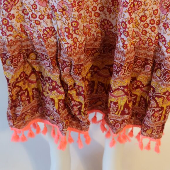 NWT Womens Regina Rosia/Fuxia Red, Pink Floral Maxi Skirt S - Picture 3 of 6